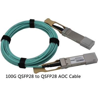 QSFP28繊維の光ケーブルAOC 100Gの1Mの活動的な銅ケーブルへのQSFP28