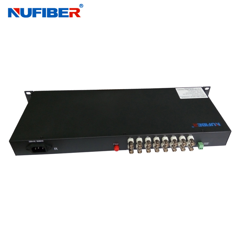 繊維のOvideoの送信機および受信機サポートNTSC、PALまたはSECAMのビデオ標準に同軸繊維のビデオ コンバーター16BNC